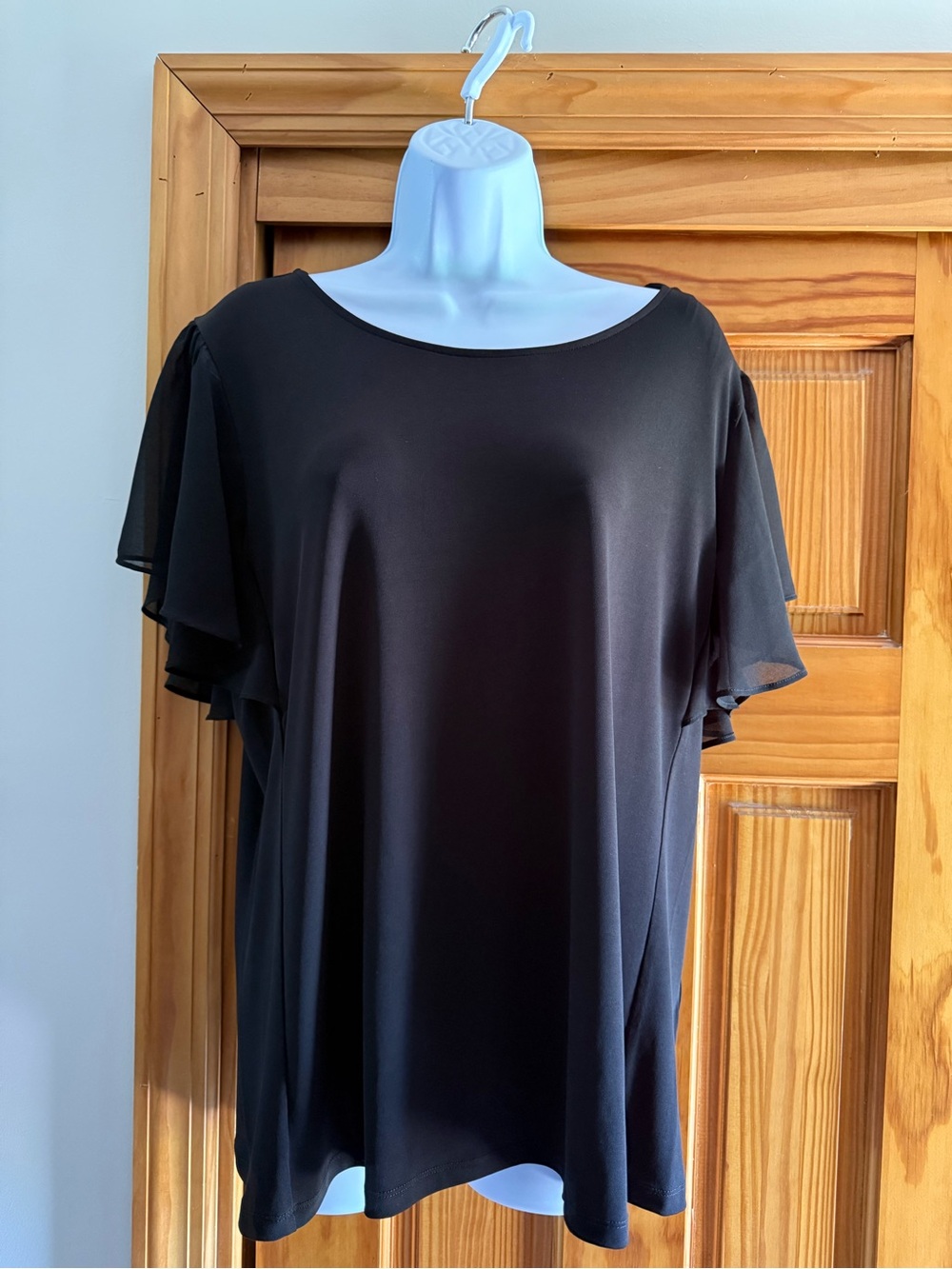 Calvin Klein Women’s Black Flutter Sleeve Top